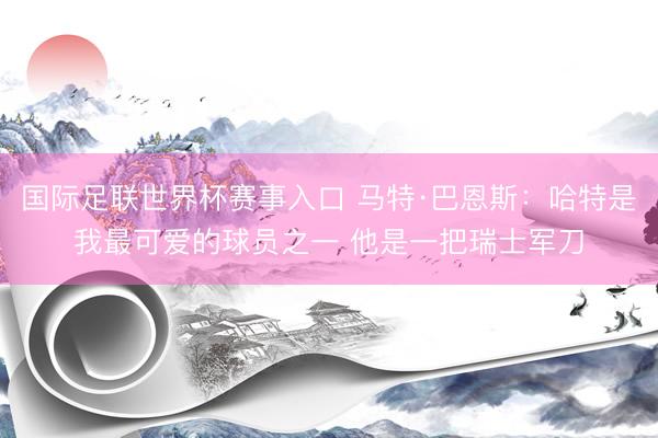 国际足联世界杯赛事入口 马特·巴恩斯：哈特是我最可爱的球员之一 他是一把瑞士军刀