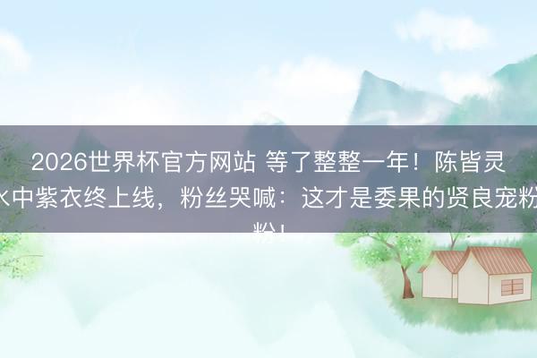 2026世界杯官方网站 等了整整一年！陈皆灵水中紫衣终上线，粉丝哭喊：这才是委果的贤良宠粉！
