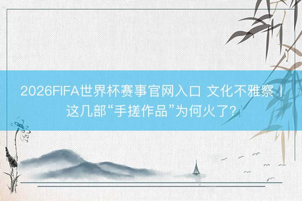 2026FIFA世界杯赛事官网入口 文化不雅察丨这几部“手搓作品”为何火了？