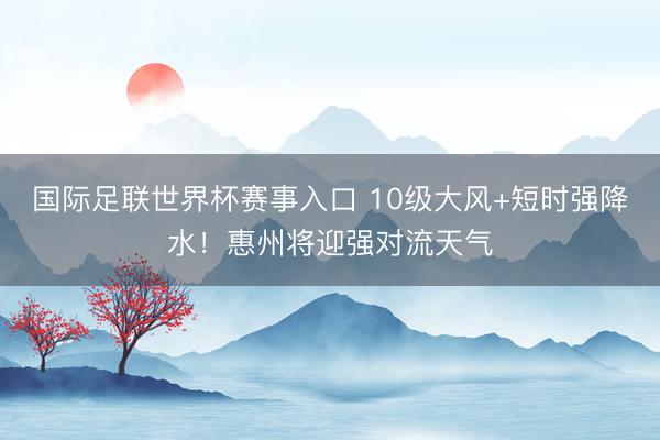 国际足联世界杯赛事入口 10级大风+短时强降水！惠州将迎强对流天气