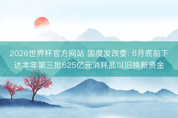 2026世界杯官方网站 国度发改委: 6月底前下达本年第三批625亿元消耗品以旧换新资金